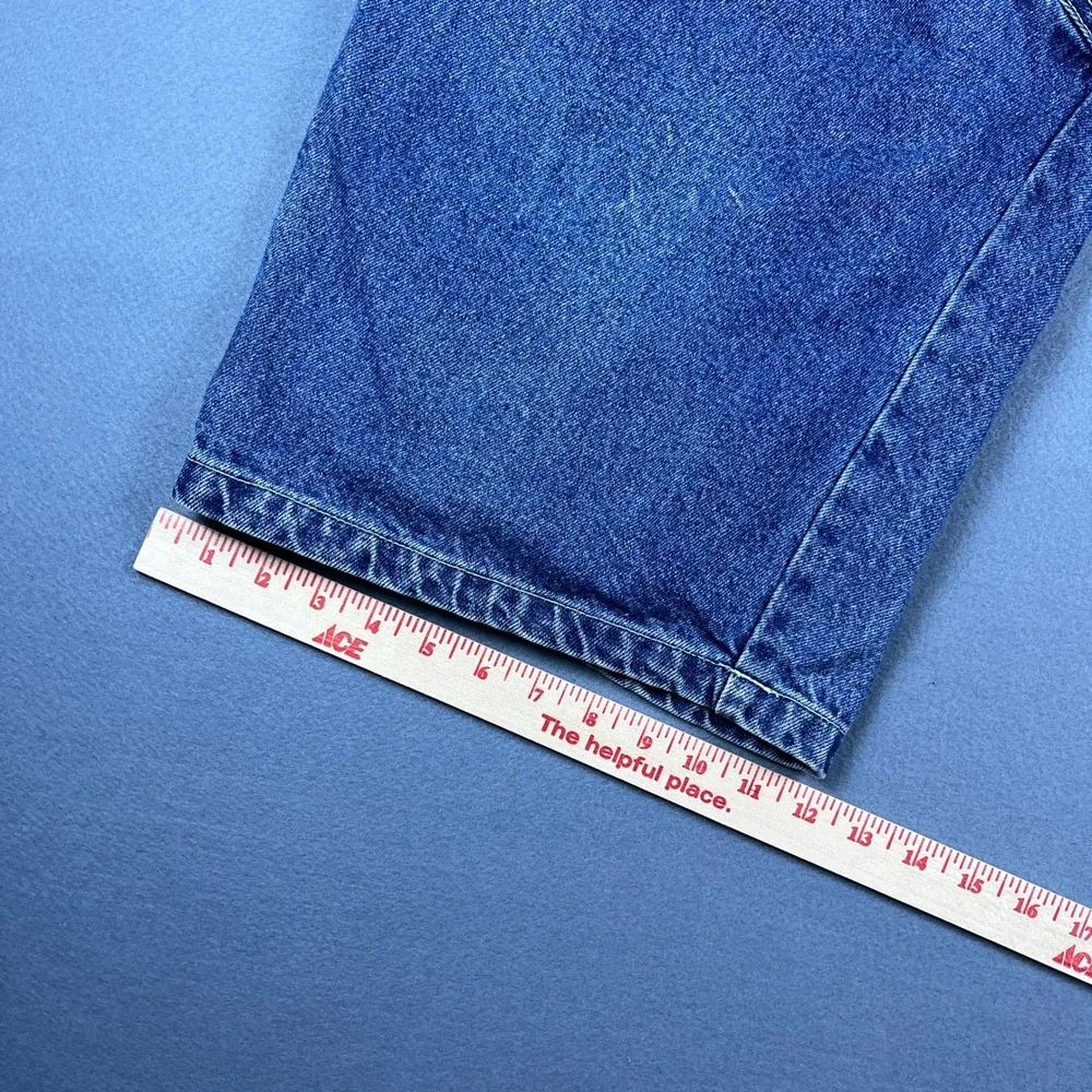 Southpole Mens Vintage Baggy Carpenter Denim Shorts Blue Embroidered Size 34